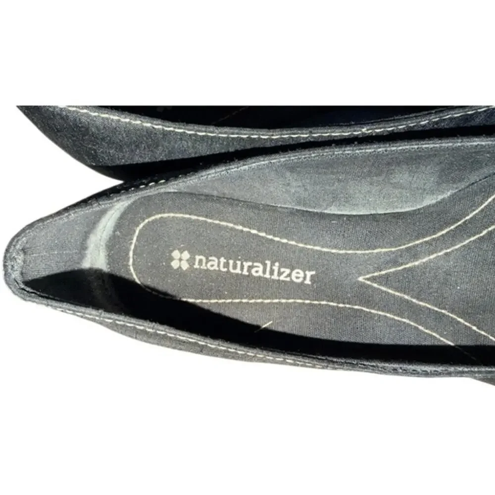 Naturalizer Navy Blue Peep Toe Espadrille Wedge Pumps Women's Size 7.5M